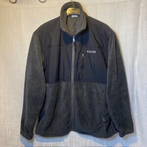 Columbia Fleece Jacket Mens Large Full Zip Gray Black Warm Gorpcore Outdoor